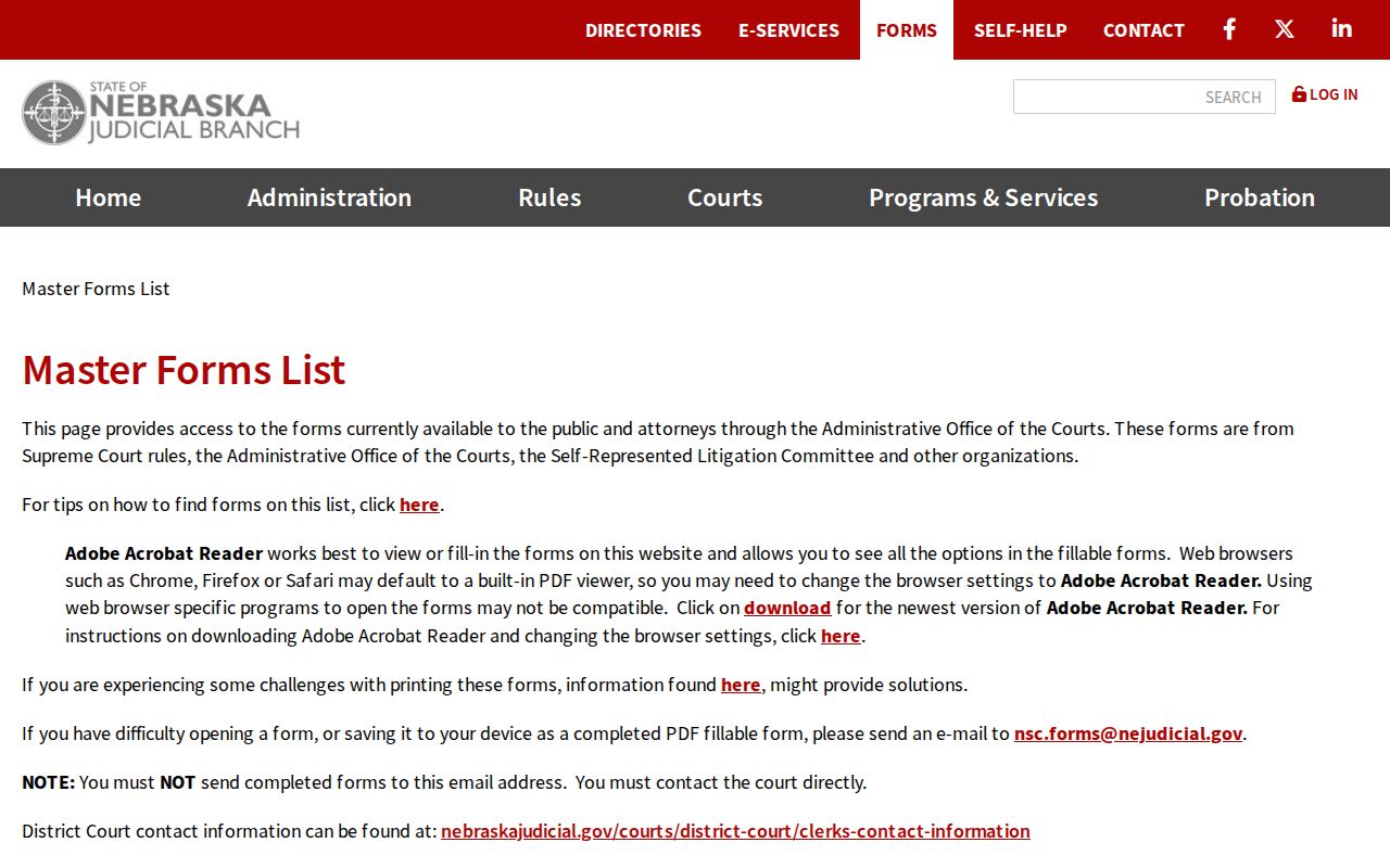 Frontier County court records Nebraska official forms search