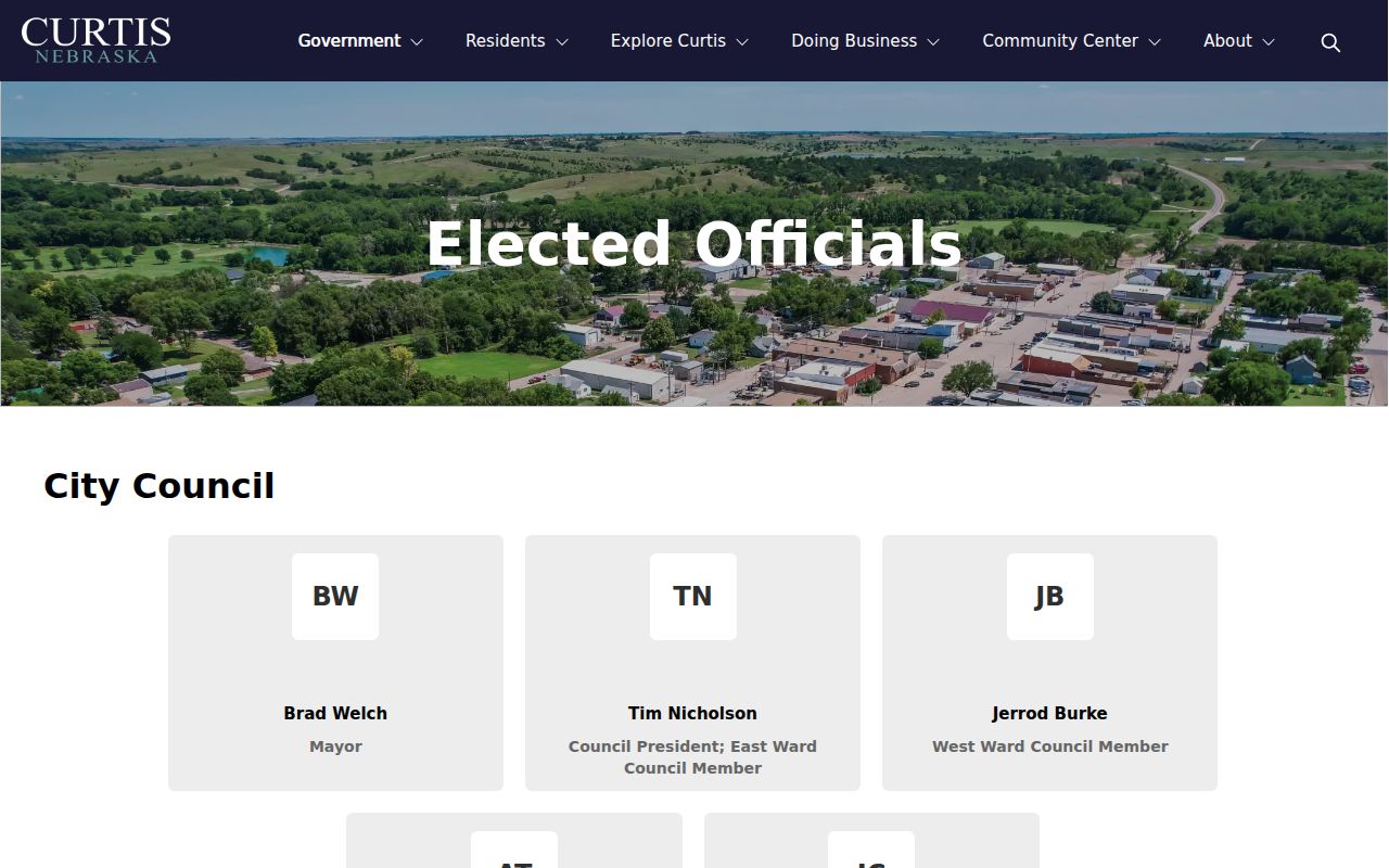 Frontier County Curtis Court Records: elected officials and civic structure