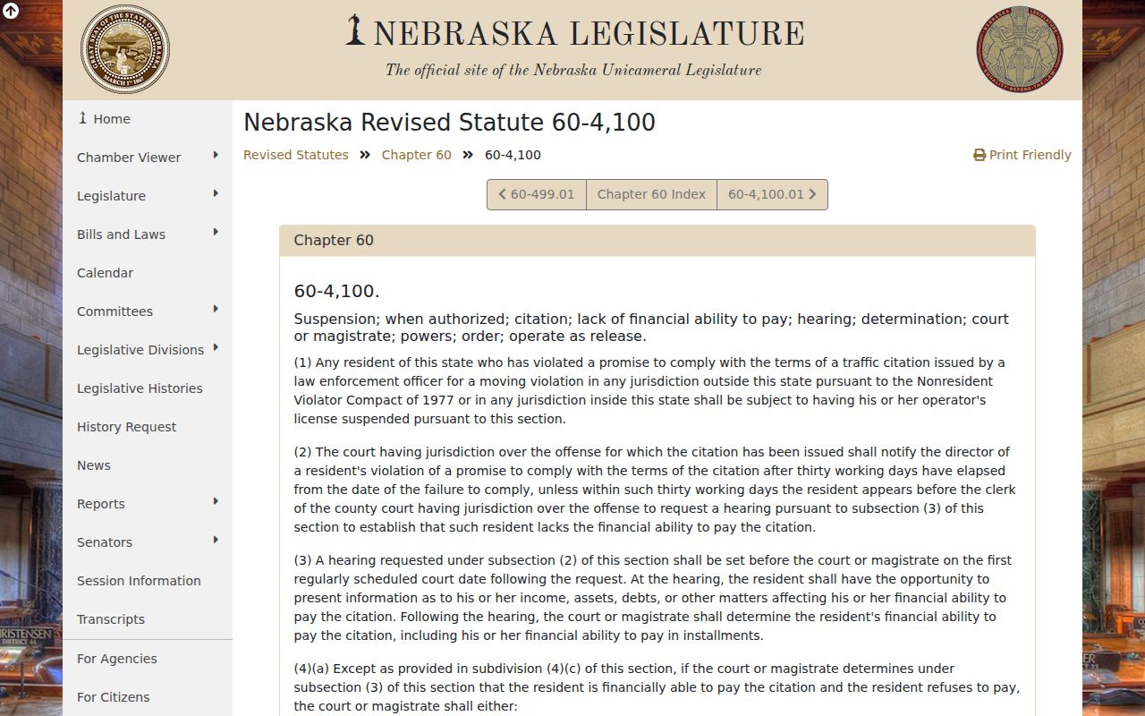 Frontier County Maywood Court Records: traffic suspension statute