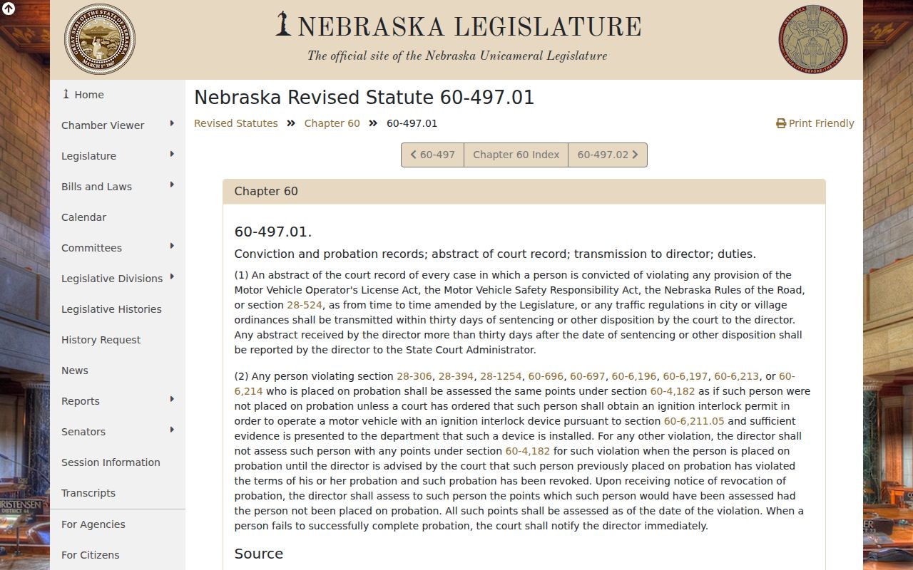 Frontier County Maywood Court Records: traffic abstract statute