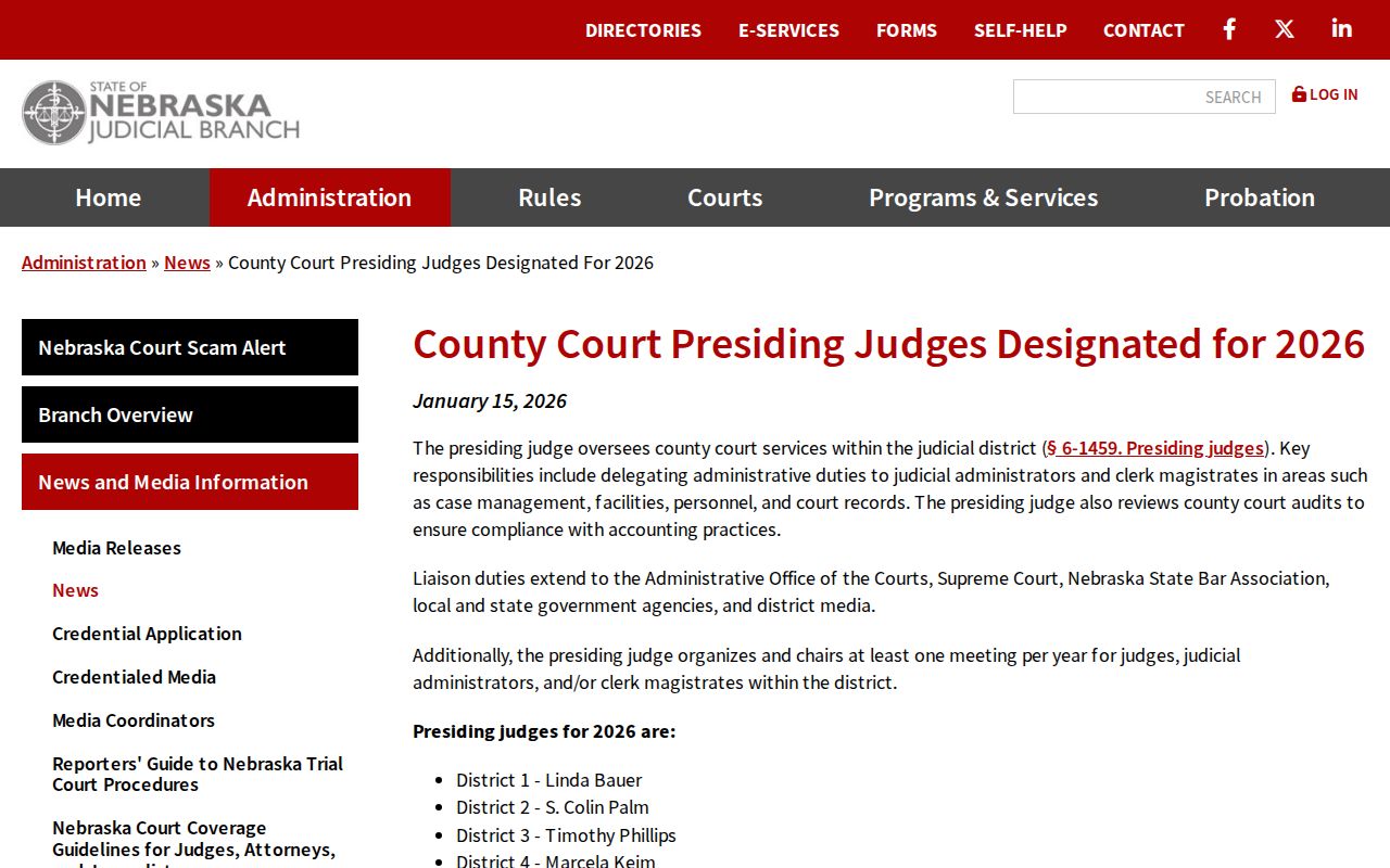 Frontier County Maywood Court Records: presiding judge designation