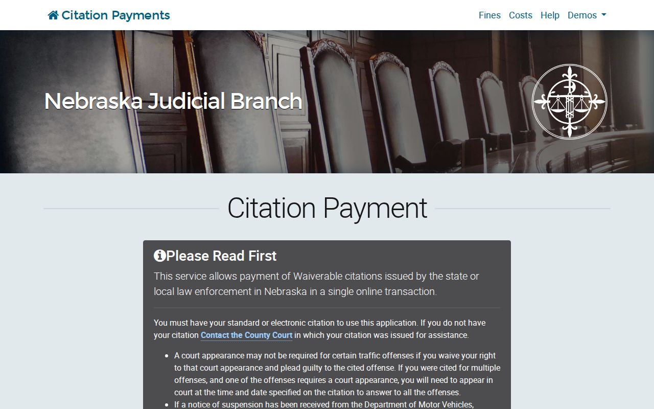 Frontier County traffic court citation lookup guidance